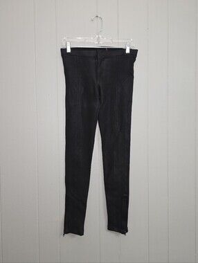 Heather Black Faux Leather Coat Leggings Size S